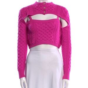 Rosie Assoulin Hot Pink Thousand Way Sweater
